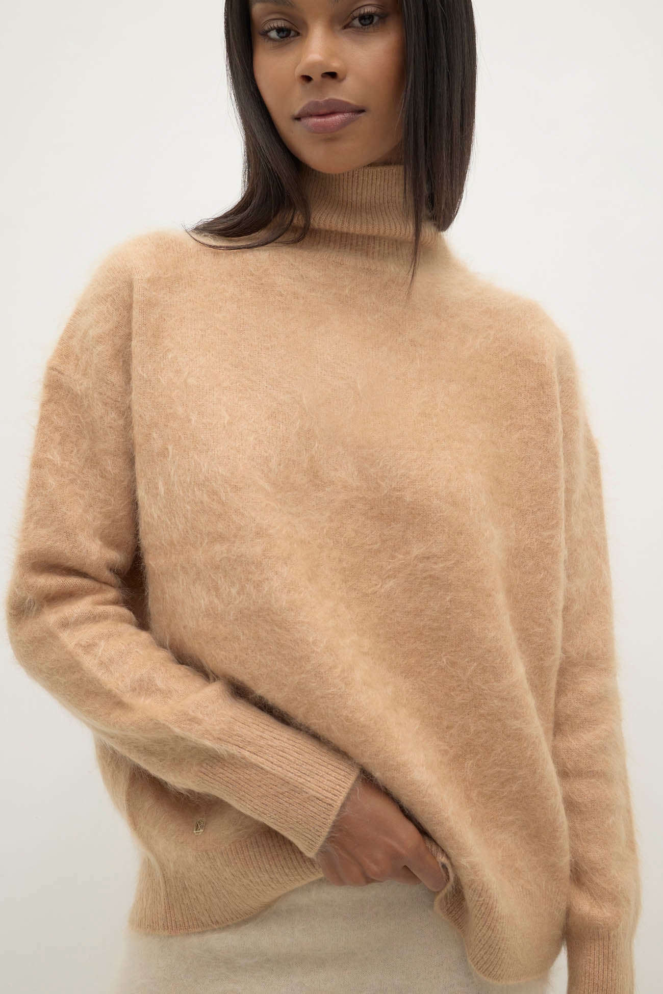 ETHEL BRUSHED CASHMERE TURTLENECK SWEATER