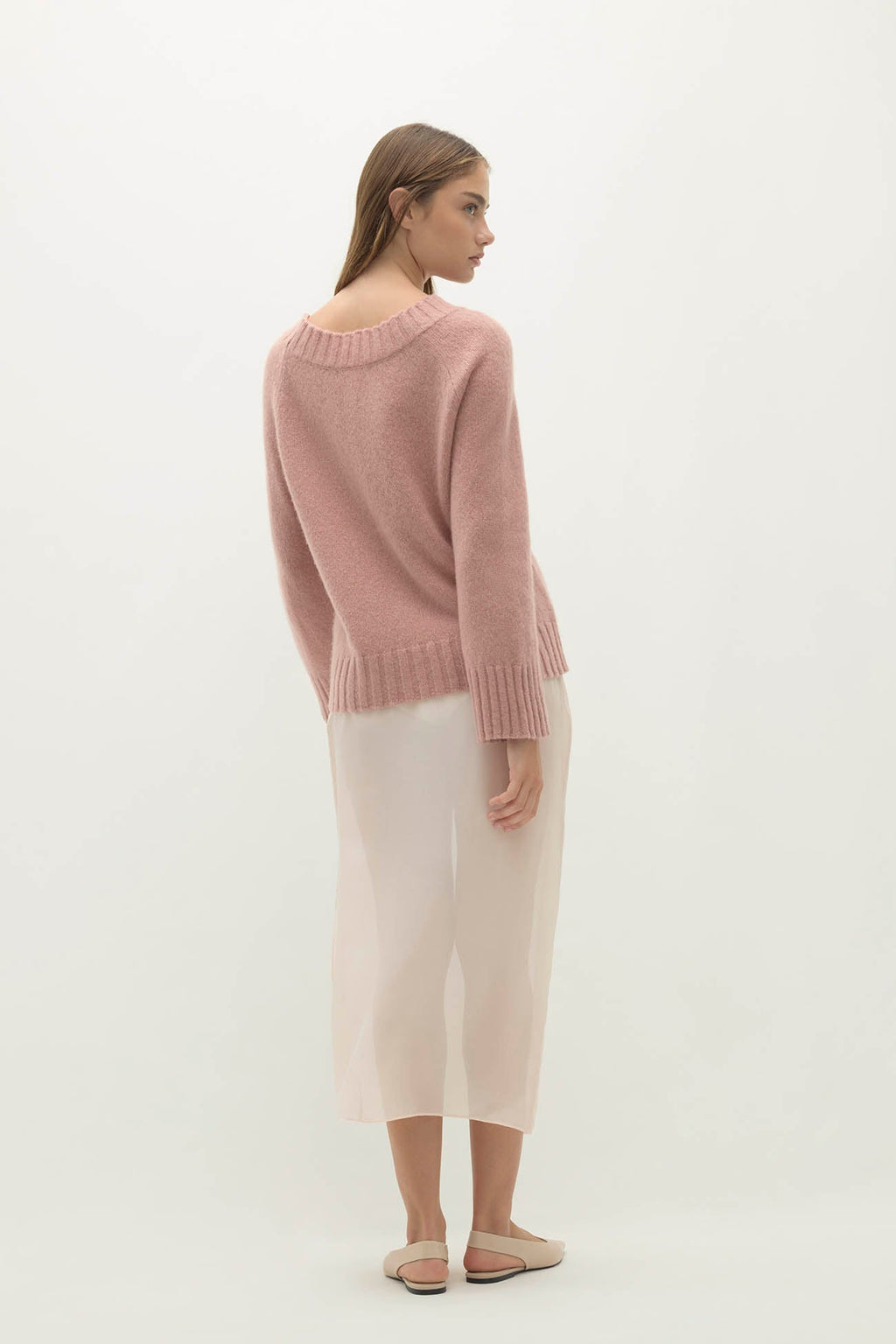 GIORGIA CLOUD SPUN CASHMERE OFF THE SHOULDER SWEATER