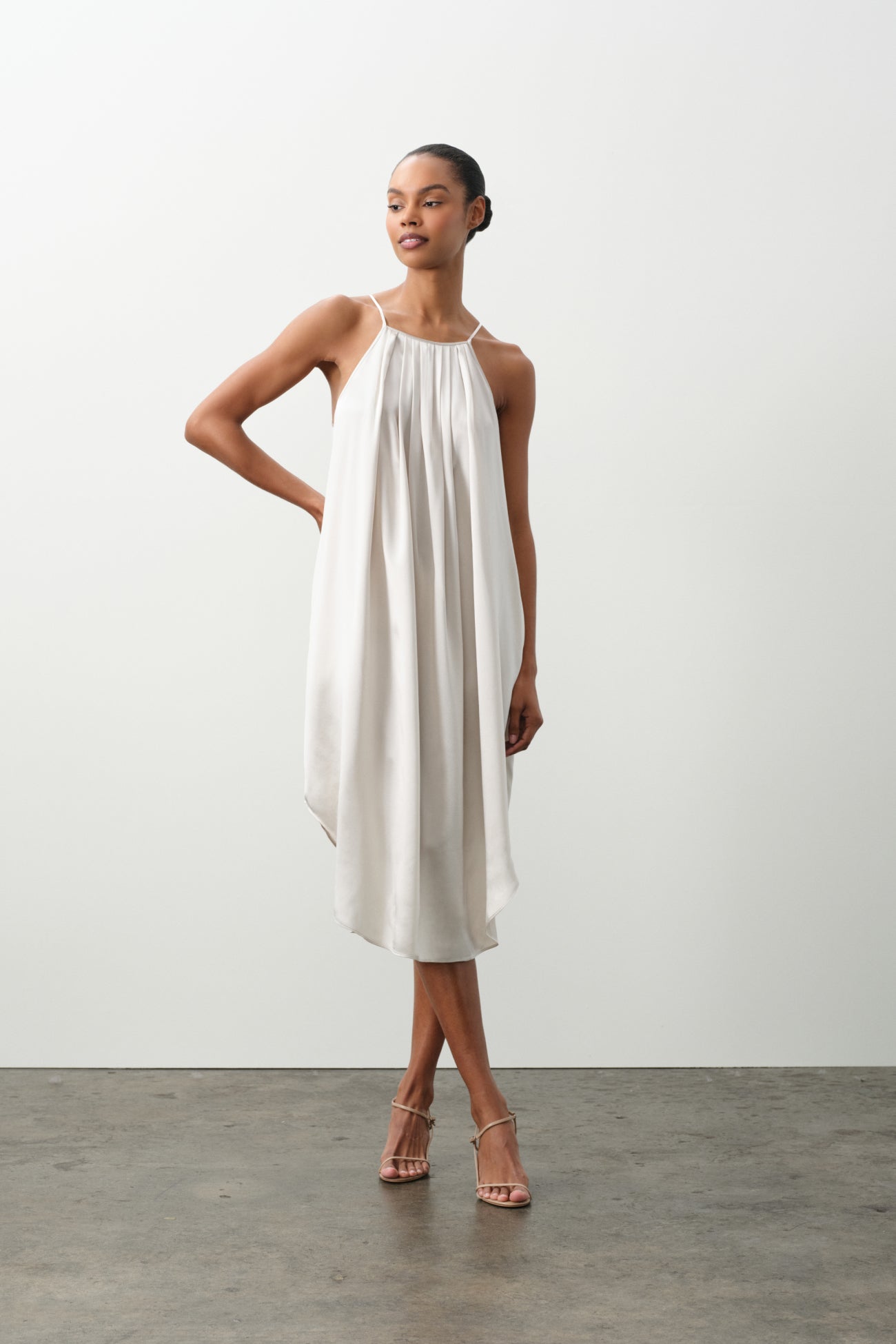 KIRA SILK MIDI DRESS