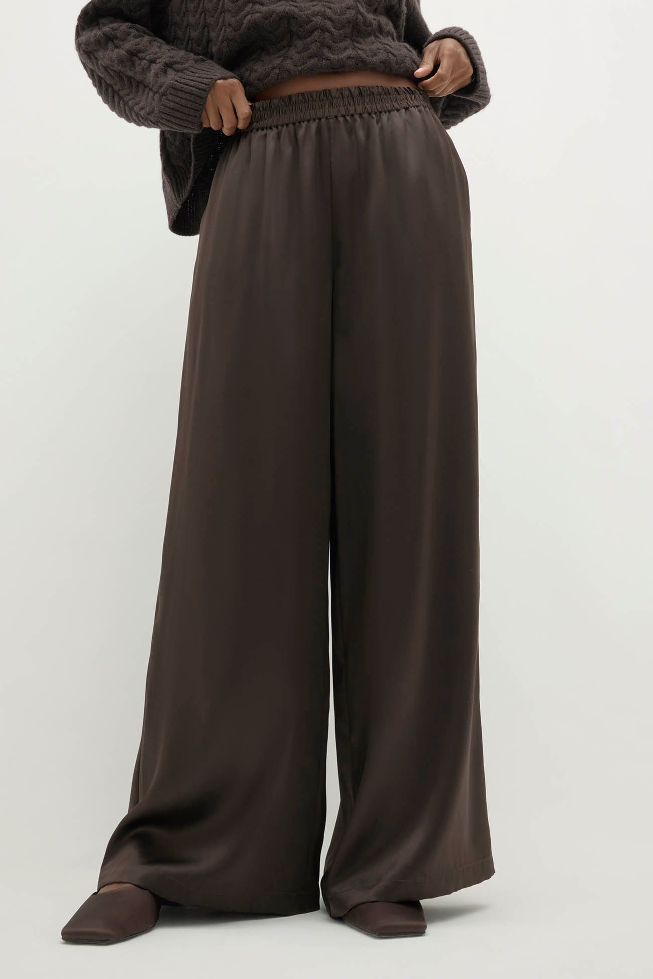 EVAN SILK WIDE LEG PANT | 30" INSEAM